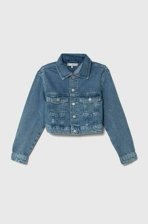 Otroška jeans jakna Tommy Hilfiger - modra. Otroški jakna iz kolekcije Tommy Hilfiger. Nepodložen model