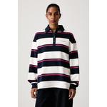 Tommy Jeans pulover s kapuco ženski bombažen mornarsko modra DW0DW23303