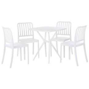 Beliani Vrtni jedilni set s 4 sedeži bele barve PRODAJA