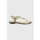 Sandali MICHAEL Michael Kors Mallory Thong žensko, - zlata. Sandali iz kolekcije MICHAEL Michael Kors. Model izdelan iz tekstilnega materiala.