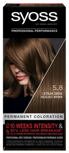 Syoss Permanent Coloration trajna barva za lase 50 ml odtenek 5-8 Hazelnut Brown