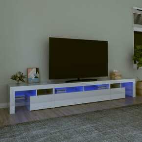 VidaXL TV omarica z LED lučkami visok sijaj bela 260x36