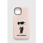 Etui za telefon Karl Lagerfeld iPhone 14 6,1" roza barva - roza. Etui za telefon iz kolekcije Karl Lagerfeld. Model izdelan iz trpežnega materiala.