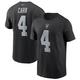Derek Carr 4 Las Vegas Raiders Nike Player majica, velikost XL