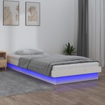 Greatstore LED posteljni okvir bel 90x190 cm 3FT trden les