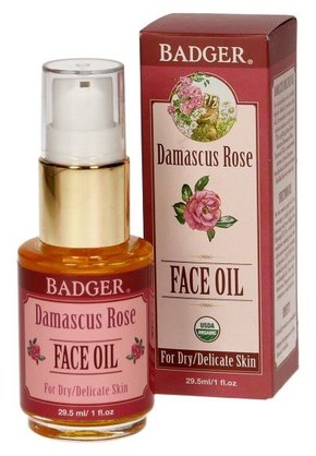 "Badger Balm Antioksidativno olje za obraz z vrtnico Damascus - 29.5 ml"