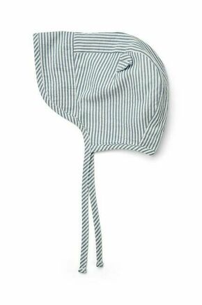 Bombažna kapa za dojenčka Liewood Rae Baby Stripe Sun Hat With Ears - modra. Kapa za dojenčka iz kolekcije Liewood. Model izdelan iz vzorčaste tkanine.