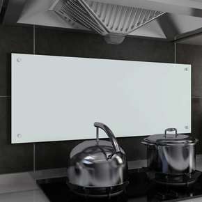 Shumee Kuhinjska zaščitna obloga bela 100x40 cm kaljeno steklo