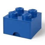 LEGO škatla za shranjevanje 4 - s predalom modra 250 x 250 x 180 mm