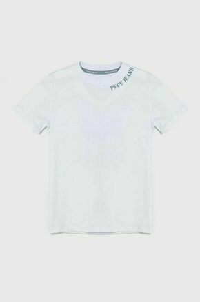 Otroška bombažna kratka majica Pepe Jeans RAITH bela barva - bela. Otroška lahkotna kratka majica iz kolekcije Pepe Jeans