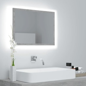 Shumee LED ogledalo za kopalnico siva betonska plošča 60x8