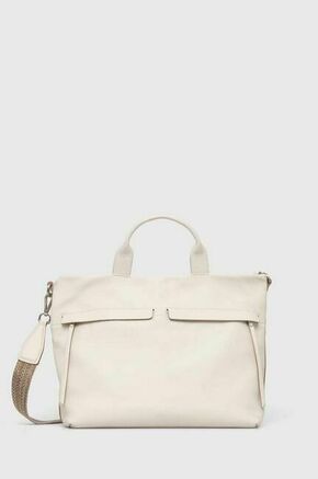 Usnjena torbica Gianni Chiarini bela barva - bela. Velika nakupovalna torbica iz kolekcije Gianni Chiarini. Model na zapenjanje