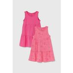 Otroška bombažna obleka zippy 2-pack roza barva - roza. Otroški Casual obleka iz kolekcije zippy. Model izdelan iz tanke, elastične pletenine. Model iz zračne bombažne tkanine.