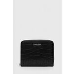 Denarnica Calvin Klein ženska, črna barva, K60K612355 - črna. Mala denarnica iz kolekcije Calvin Klein. Model izdelan iz ekološkega usnja.