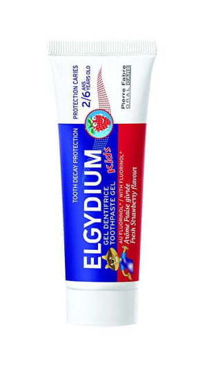 ELGYDIUM Gel zobna pasta z fluorinolom in okusom jagode za otroke od 2 do 6 let Kids 50 ml