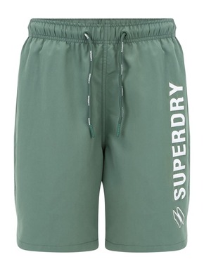 Kopalne kratke hlače Superdry zelena barva - zelena. Kopalne kratke hlače iz kolekcije Superdry