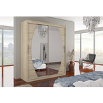 Garderobna omara z drsnimi vrati Baltimore (180 cm)-Sonoma hrast