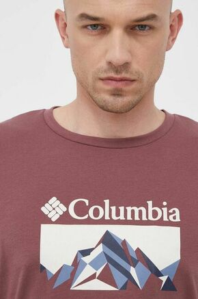 Športna kratka majica Columbia Thistletown Hills bordo barva - bordo. Kratka majica iz kolekcije Columbia. Model izdelan iz materiala