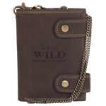 Always Wild Vedno divji Moška usnjena denarnica zavarovano s tehnologijo RFID Mindszent rjava univerzalna