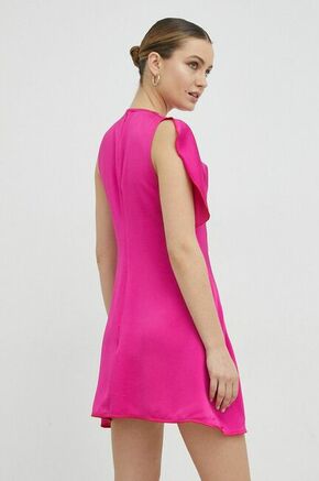 Obleka Victoria Beckham roza barva - roza. Obleka iz kolekcije Victoria Beckham. Raven model izdelan iz enobarvne tkanine.