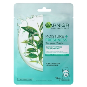 Garnier Superhydratační čiščenje masko za obraz z zelenim čajem Moisture + Fresh rtič (Tissue Super Hydratin