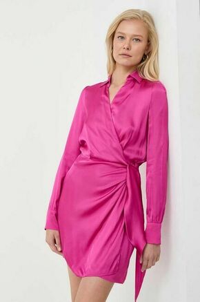 Obleka MAX&amp;Co. roza barva - roza. Obleka iz kolekcije MAX&amp;Co. Model izdelan iz enobarvne tkanine. Model iz tkanine