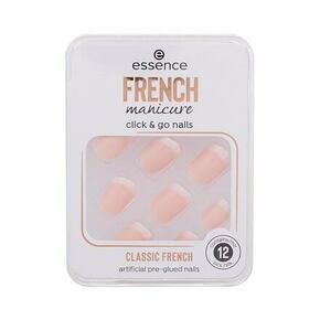 Essence French Manicure Click &amp; Go Nails samolepilni nohti v slogu francoske manikure 12 kos odtenek 01 Classic French za ženske