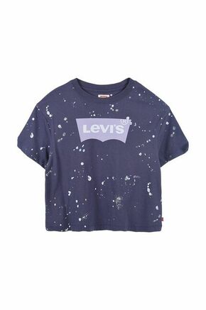 Otroška bombažna kratka majica Levi's mornarsko modra barva - mornarsko modra. Otroški kratka majica iz kolekcije Levi's. Model izdelan iz tanke