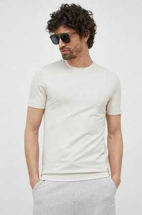 Bombažna kratka majica Calvin Klein bež barva - bež. Kratka majica iz kolekcije Calvin Klein. Model izdelan iz elastične pletenine.