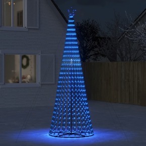 VidaXL Osvetljena novoletna jelka stožec 688 LED modra 300 cm
