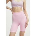 Kratke hlače Guess ženske, roza barva, V4GD04 Z3CC0 - roza. Kratke hlače iz kolekcije Guess, izdelane iz rebraste pletenine. Poliamid povečuje vzdržljivost izdelka.