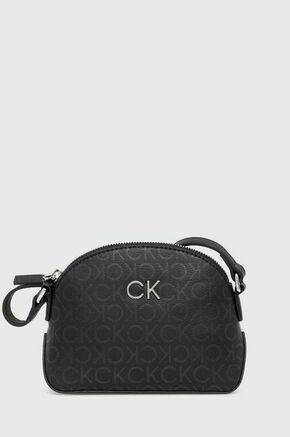 Torbica Calvin Klein črna barva - črna. Majhna torbica in denarnica iz kolekcije Calvin Klein. Model na zapenjanje
