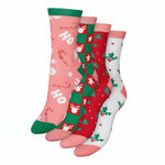 Set 4 parov ženskih visokih nogavic Vero Moda 10274060 Hot Pink 4304838