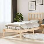 Greatstore Okvir za posteljo, masivni borov les, 75x190 cm, 2FT6, enojni