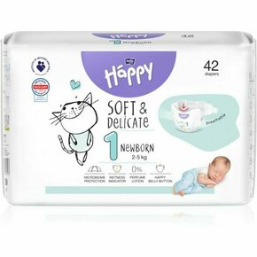 BELLA Baby Happy Soft&amp;Delicate Size 1 Newborn plenice za enkratno uporabo 2-5 kg 42 kos