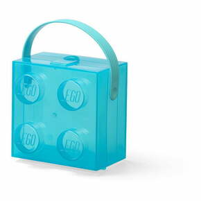 LEGO škatla z ročajem - prosojno modra
