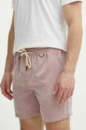 Kratke hlače iz rebrastega žameta Picture Dalvik roza barva