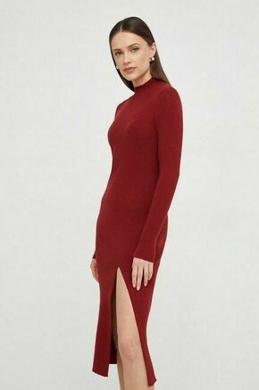 Obleka Answear Lab rdeča barva - rdeča. Obleka iz kolekcije Answear Lab. Model izdelan iz enobarvne pletenine. Model iz raztegljivega materiala