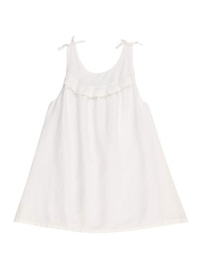 Otroška lanena obleka United Colors of Benetton bela barva - bela. Otroški Lahkotna obleka iz kolekcije United Colors of Benetton. Model izdelan iz enobarvne tkanine. Model iz zračne tkanine z visoko vsebnostjo lanu.