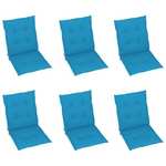 vidaXL Blazine za vrtne stole 6 kosov modre 100x50x4 cm