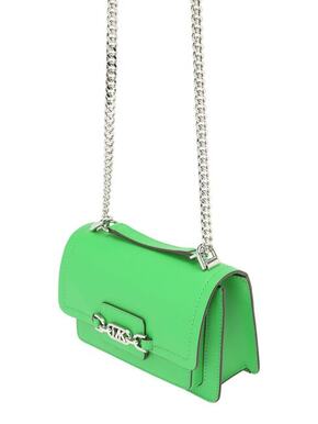 Usnjena torbica MICHAEL Michael Kors zelena barva - zelena. Majhna torbica iz kolekcije MICHAEL Michael Kors. Model na zapenjanje