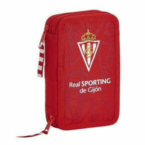 NEW Dvodelna Peresnica Real Sporting de Gijón Rdeča 12.5 x 19.5 x 4 cm (28 Kosi)