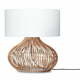Bela/naravna namizna svetilka s tekstilnim senčnikom (višina 60 cm) Kalahari – Good&amp;Mojo
