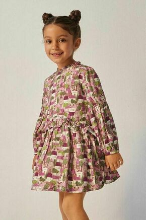 Otroška obleka Mayoral vijolična barva - vijolična. Otroški obleka iz kolekcije Mayoral. Nabran model