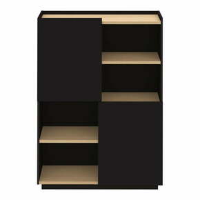 Črna mat knjižna omara 100x147 cm Nina - TemaHome