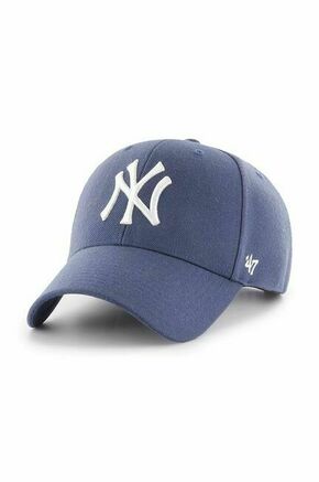 Kapa iz mešanice volne 47brand MLB New York Yankees vijolična barva - vijolična. Kapa s šiltom vrste baseball iz kolekcije 47brand. Model izdelan iz materiala z nalepko.