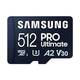 Samsung Samsung spominska kartica microSDXC PRO Ultimate 200 MB/s UHS-I/U3 s kapaciteto 512 GB (MB-MY512SB/WW)