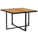 shumee Vrtna miza, črna, 109x107x74 cm, ratan PE in akacija