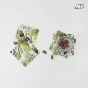 Zeleni tekstilni podstavki za kozarce v kompletu 4 ks Lotus – Linen Tales