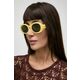Sončna očala Gucci ženski, rumena barva - rumena. Sončna očala iz kolekcije Gucci. Model z enobarvnimi stekli in okvirji iz plastike. Ima filter UV 400.